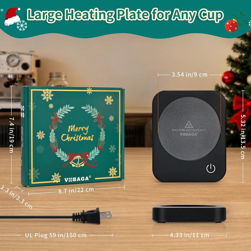 Vobaga Coffee Mug Warmer for Desk with Auto Shut Off & 3-Temp Settings, Coffee Cup Warmer with Smart Safety Alert Home Office Accessory, Perfect for Coffee, Tea, Milk - Image 5